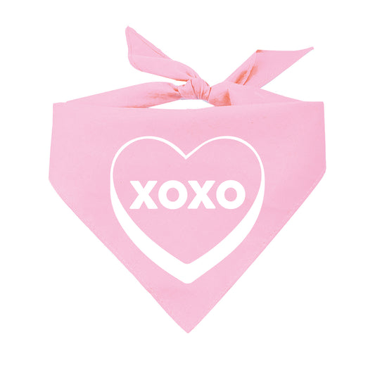 XOXO Candy Heart Triangle Dog Bandana