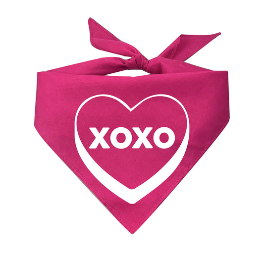 XOXO Candy Heart Triangle Dog Bandana