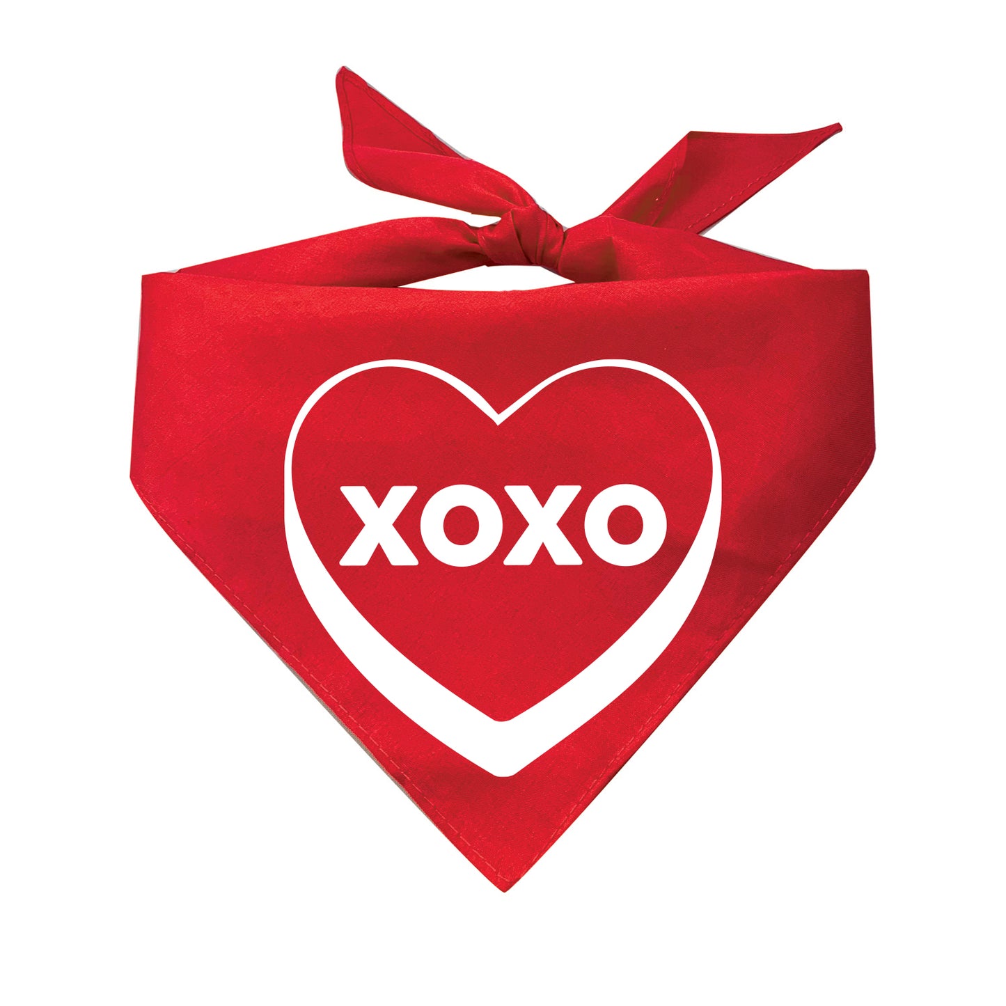 XOXO Candy Heart Triangle Dog Bandana