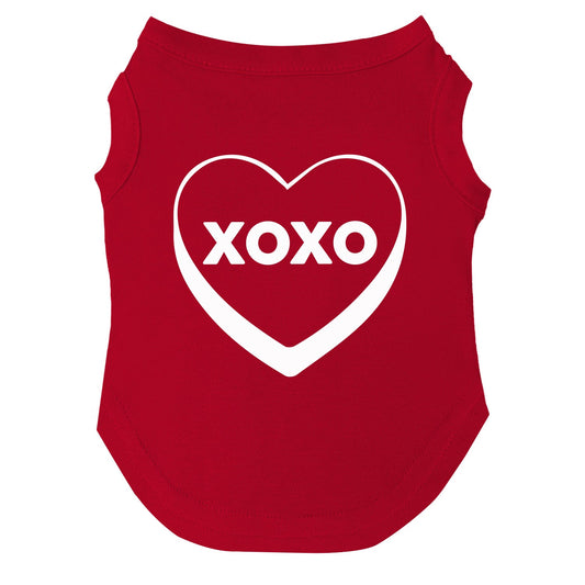 XOXO Candy Heart Valentine's Day Dog Tee