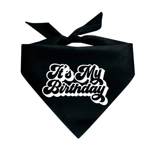 It's My Birthday Retro Triangle Dog Bandana
