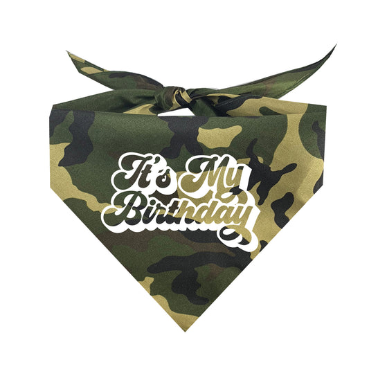 It's My Birthday Retro Triangle Dog Bandana
