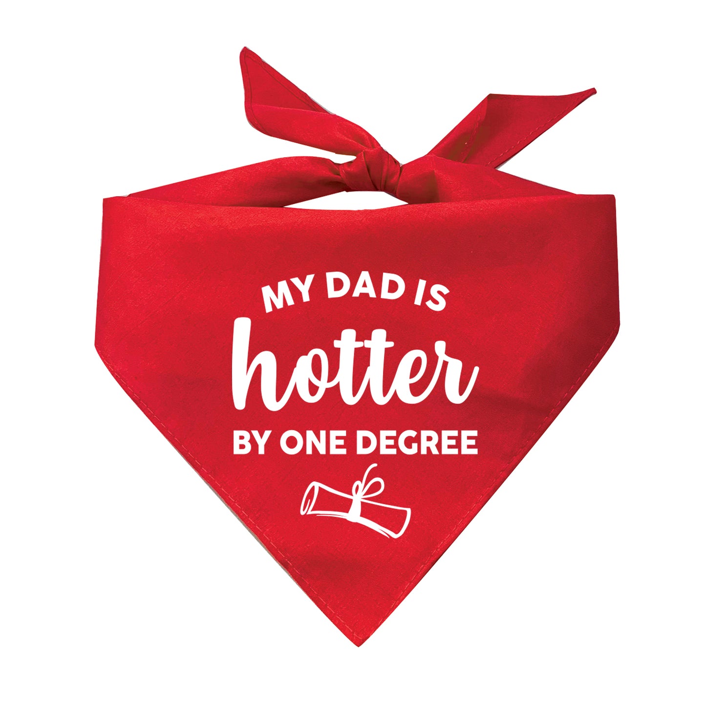 My Dad Is Hotter By One Degree Graduation Triangle Dog Bandana