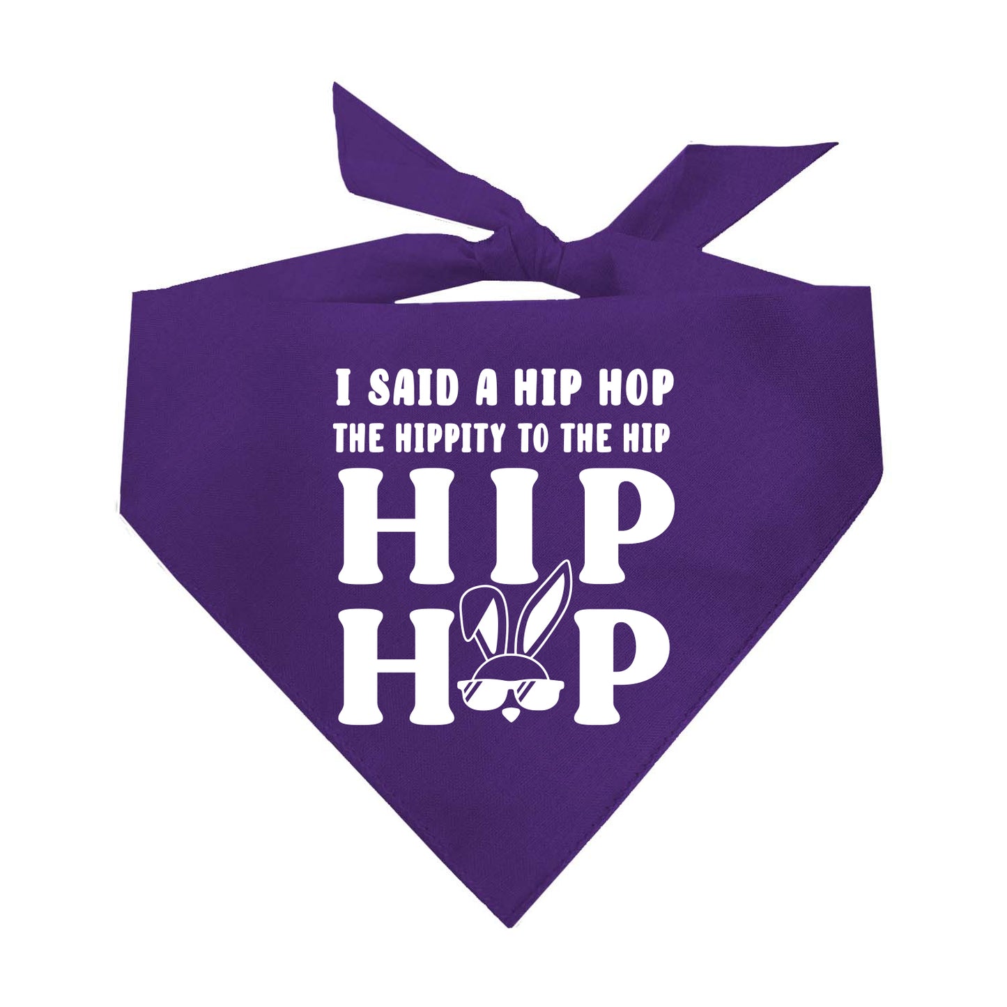 I Said A Hip Hop Triangle Dog Bandana (White)
