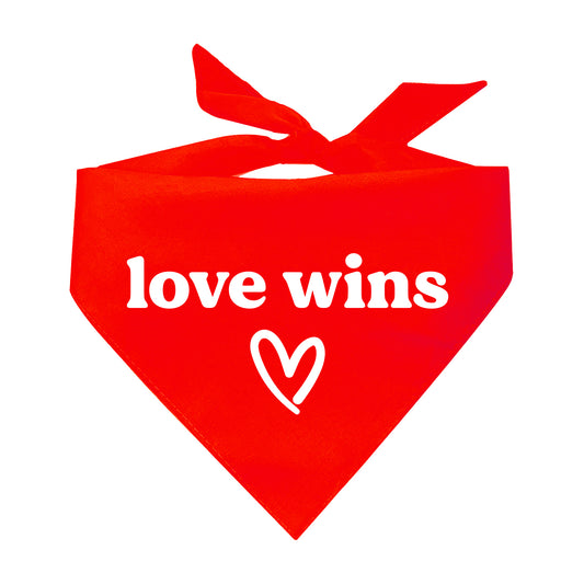 Love Wins Triangle Dog Bandana (Assorted Colors)