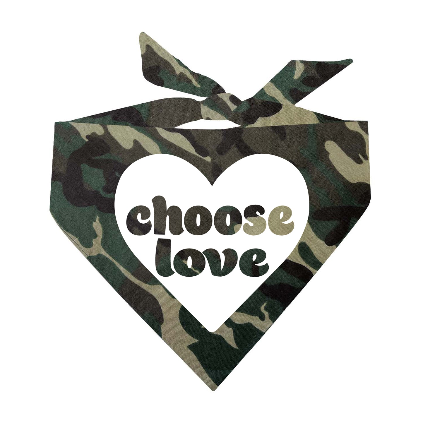 Choose Love Heart Triangle Dog Bandana (Assorted Colors)