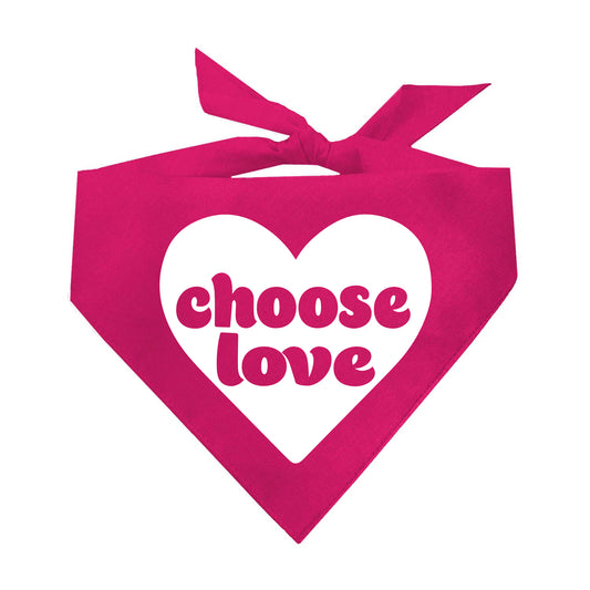 Choose Love Heart Triangle Dog Bandana (Assorted Colors)