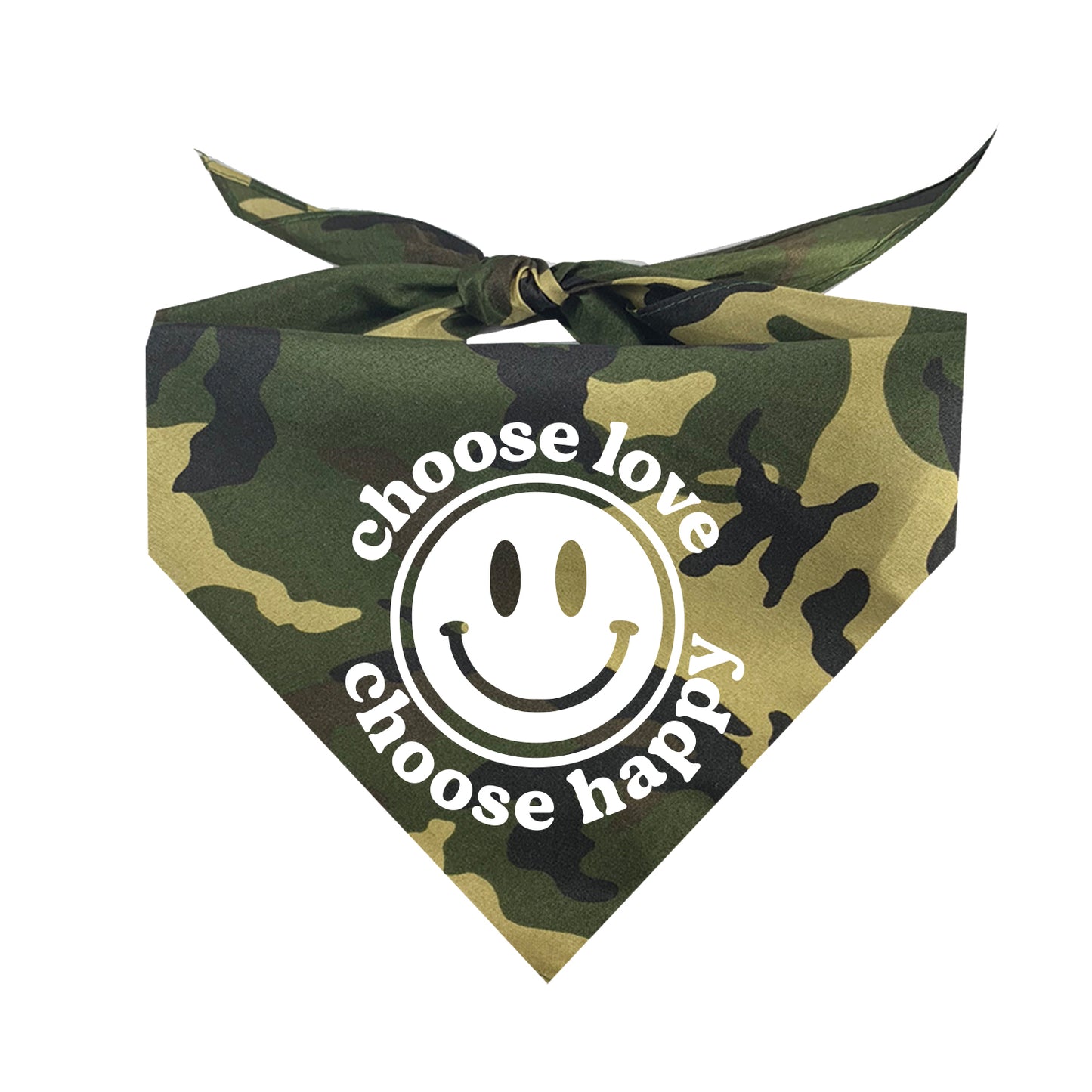 Choose Love Choose Happy Triangle Dog Bandana (Assorted Colors)