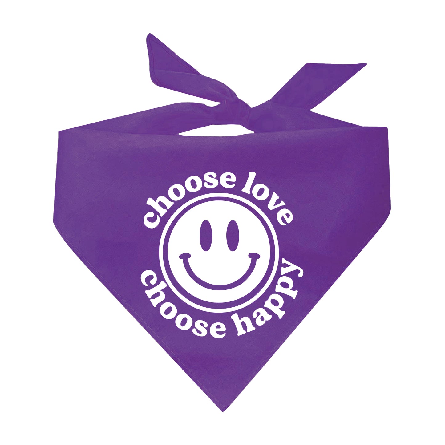 Choose Love Choose Happy Triangle Dog Bandana (Assorted Colors)