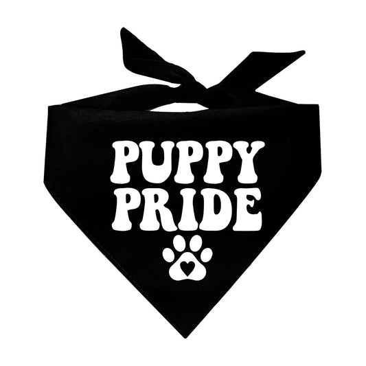 Puppy Pride With Heart Paw Triangle Dog Bandana (Assorted Colors)