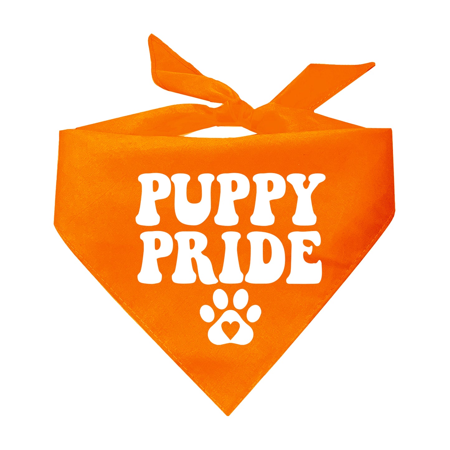 Puppy Pride With Heart Paw Triangle Dog Bandana (Assorted Colors)