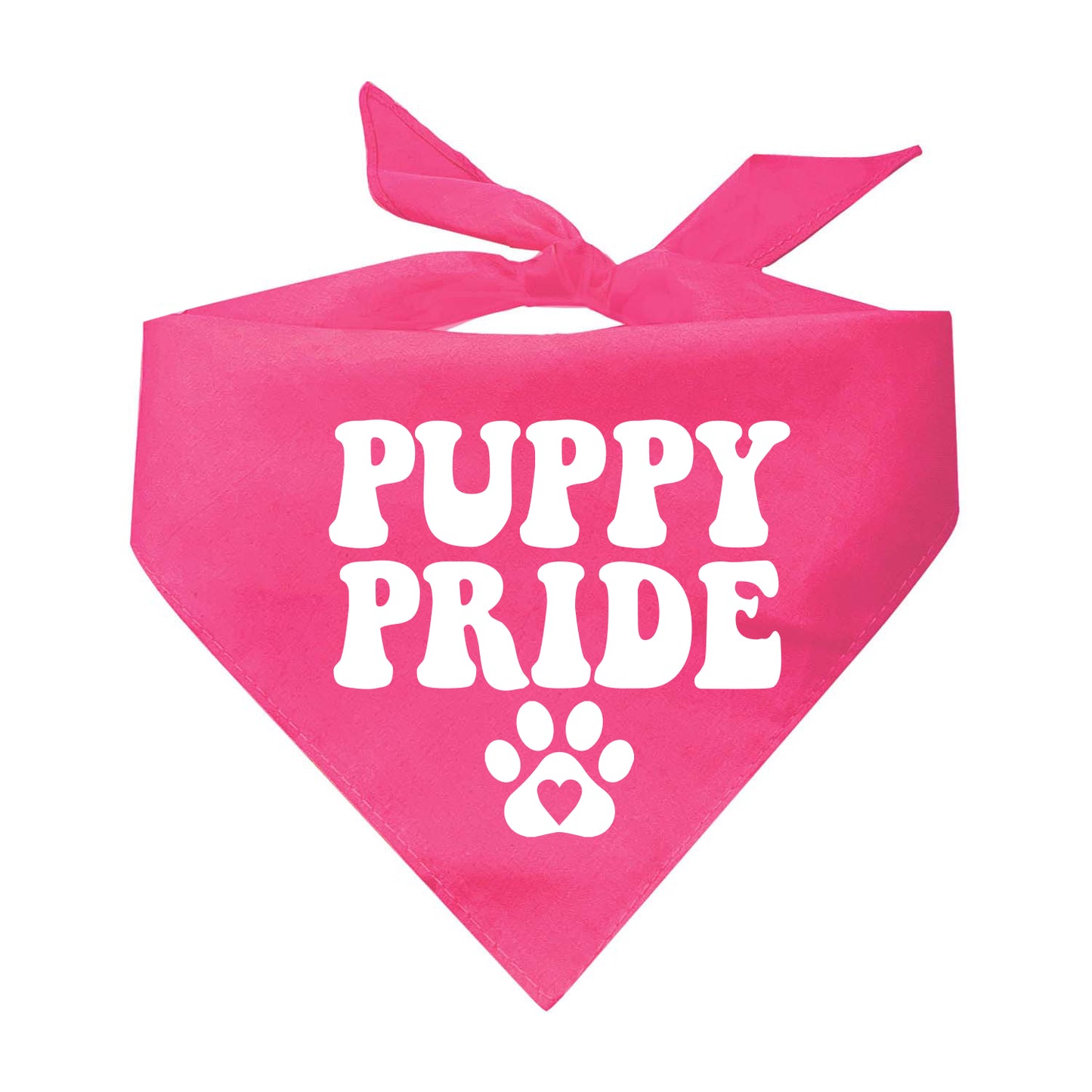 Puppy Pride With Heart Paw Triangle Dog Bandana (Assorted Colors)