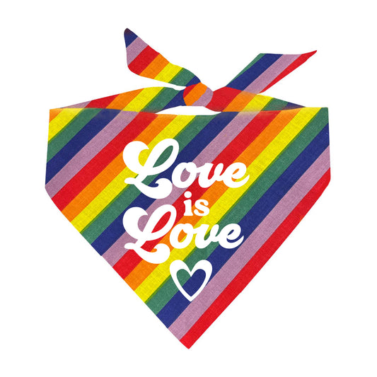 Love Is Love LGBTQ Rainbow Triangle Dog Bandana