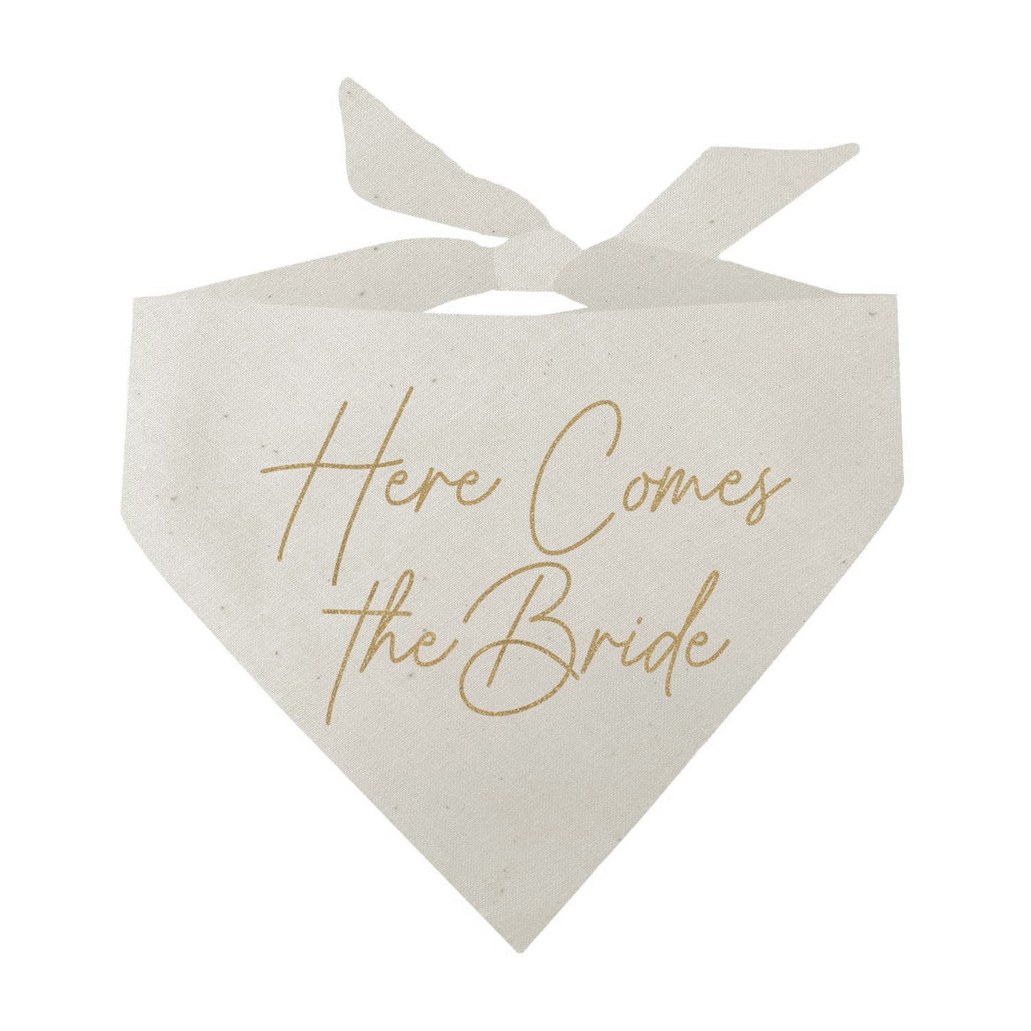 Here Comes The Bride Gold Triangle Dog Bandana