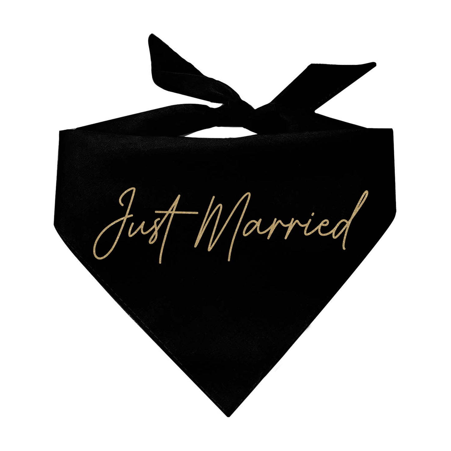 Just Married In Gold Triangle Dog Bandana