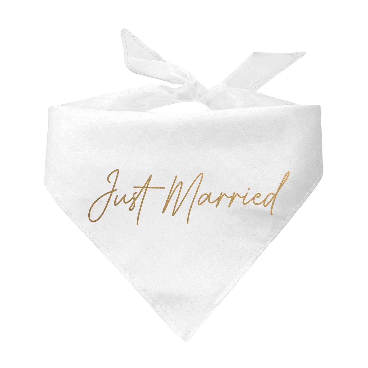 Just Married In Gold Triangle Dog Bandana