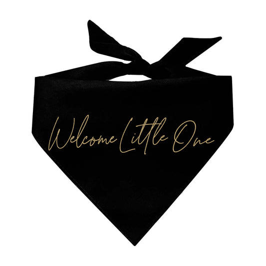 Welcome Little One Baby Announcement Gold Triangle Dog Bandana