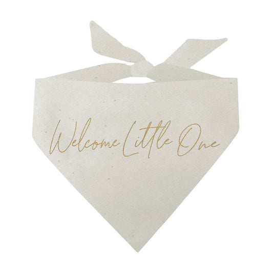 Welcome Little One Baby Announcement Gold Triangle Dog Bandana