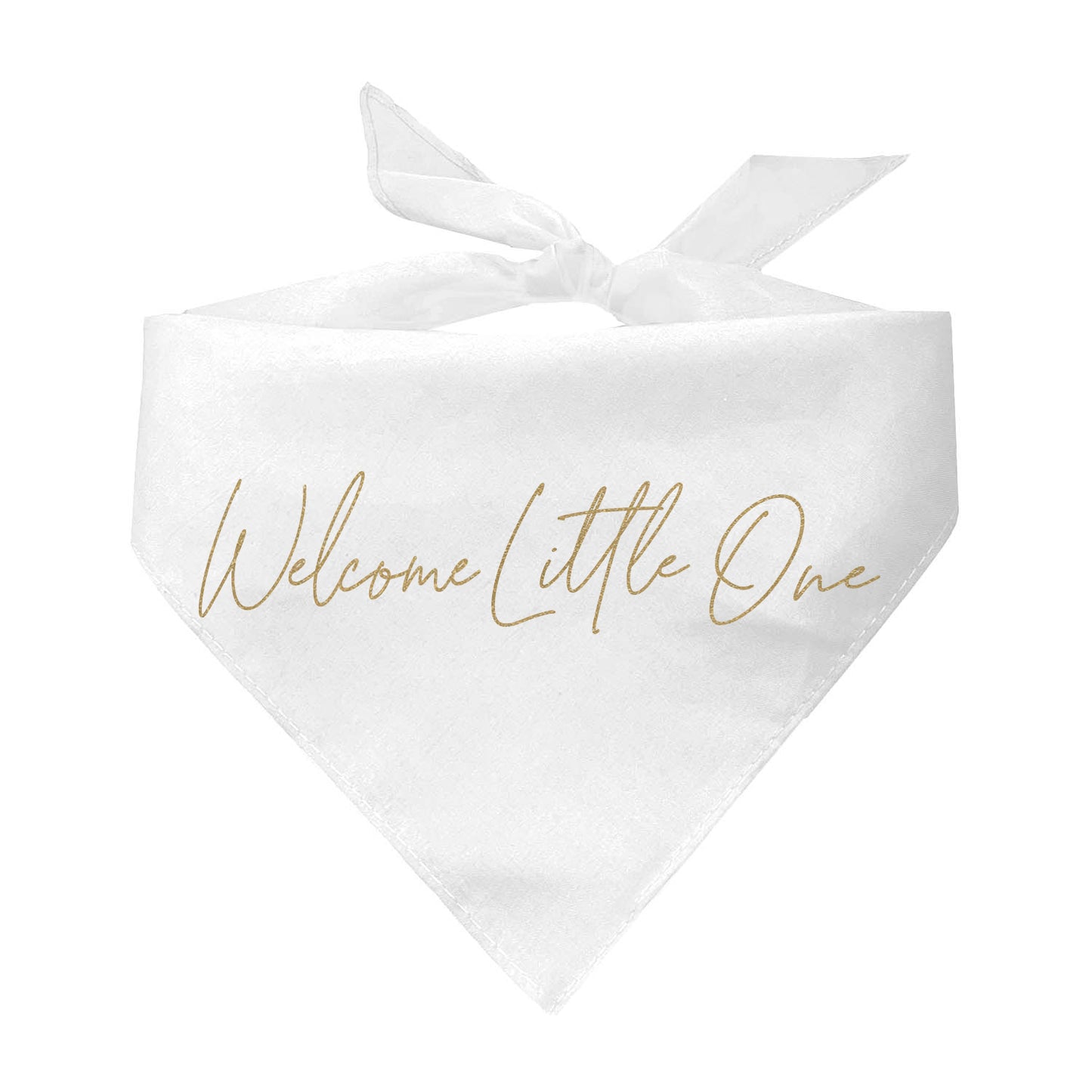 Welcome Little One Baby Announcement Gold Triangle Dog Bandana
