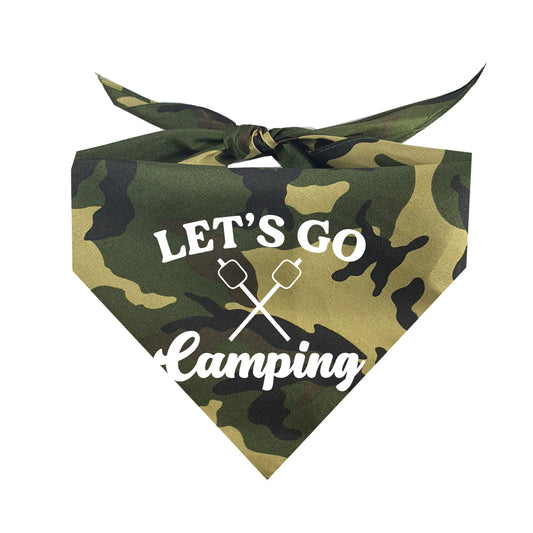 Let's Go Camping Triangle Dog Bandana (Assorted Colors)