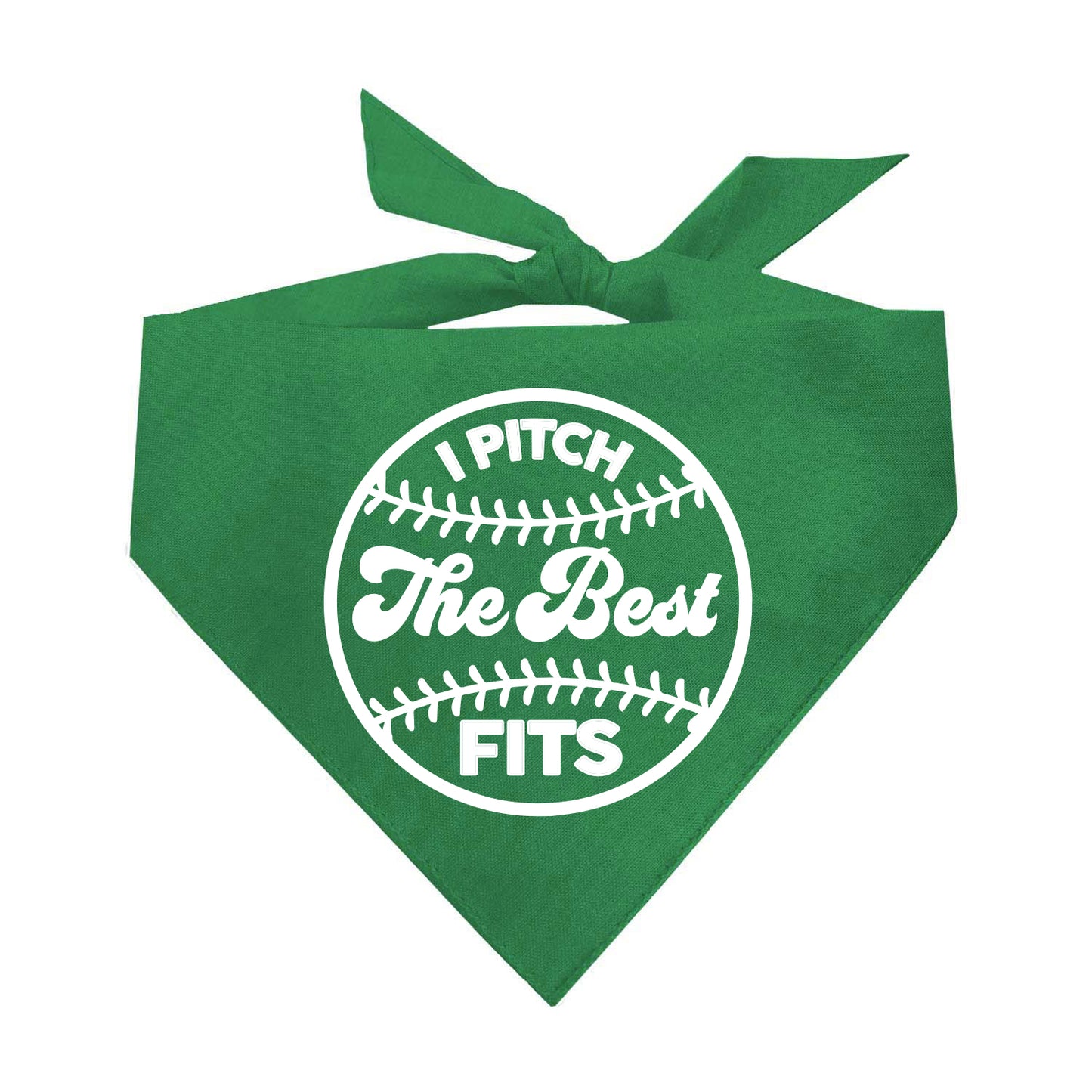 I Pitch The Best Fits Baseball Fan Triangle Dog Bandana (Assorted Colors)
