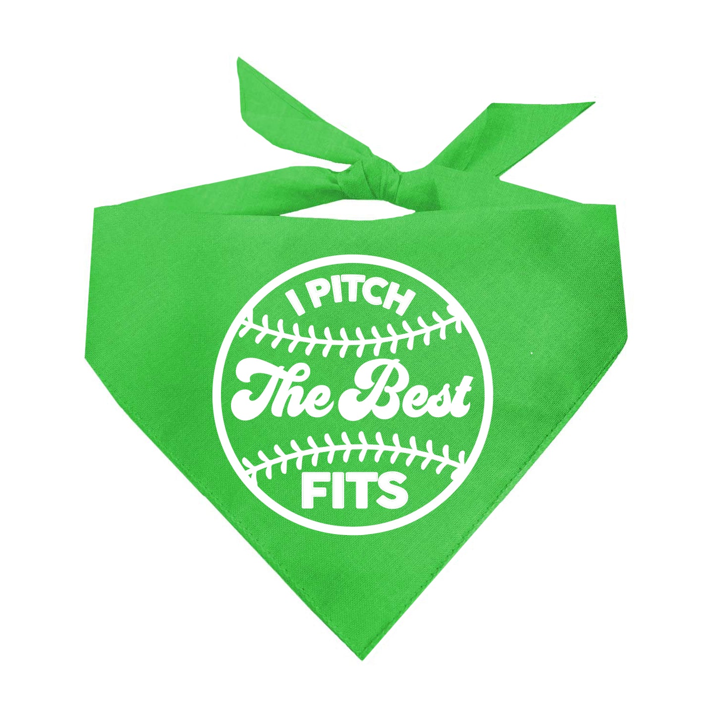 I Pitch The Best Fits Baseball Fan Triangle Dog Bandana (Assorted Colors)