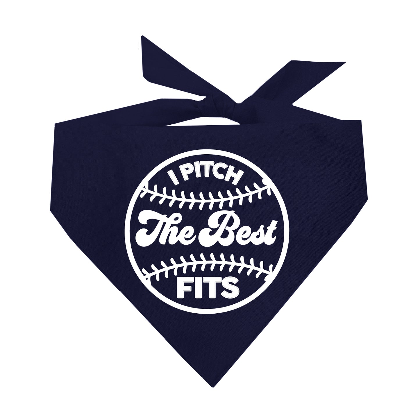 I Pitch The Best Fits Baseball Fan Triangle Dog Bandana (Assorted Colors)