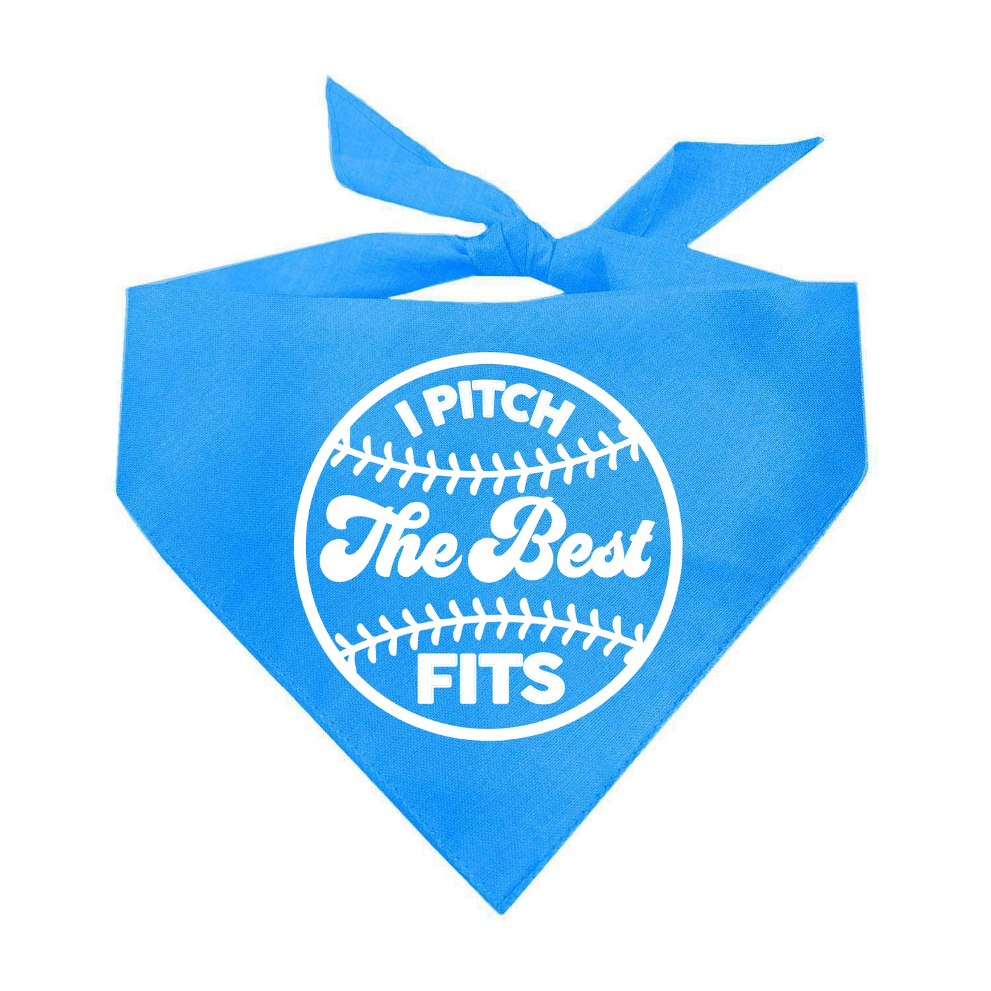 I Pitch The Best Fits Baseball Fan Triangle Dog Bandana (Assorted Colors)