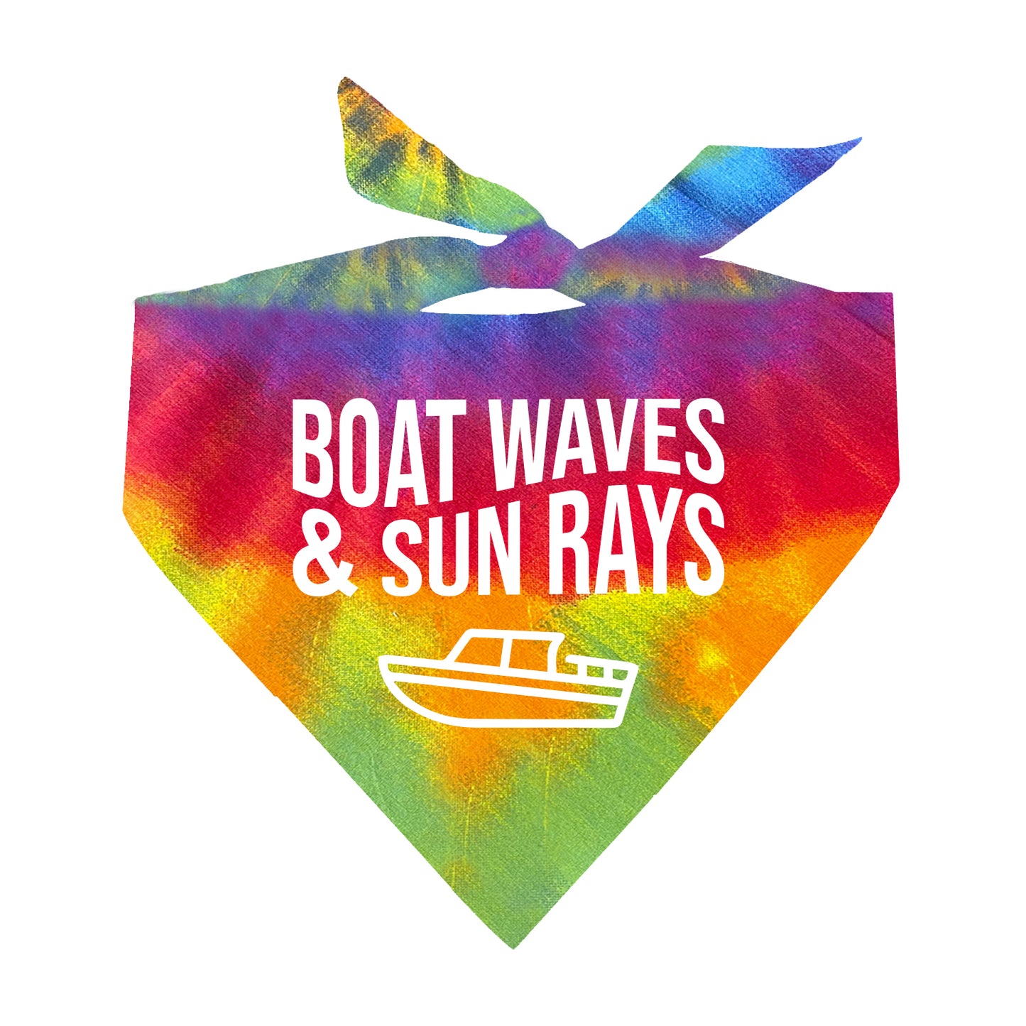 Boat Waves & Sun Rays Scrunch Tie Dye Triangle Dog Bandana