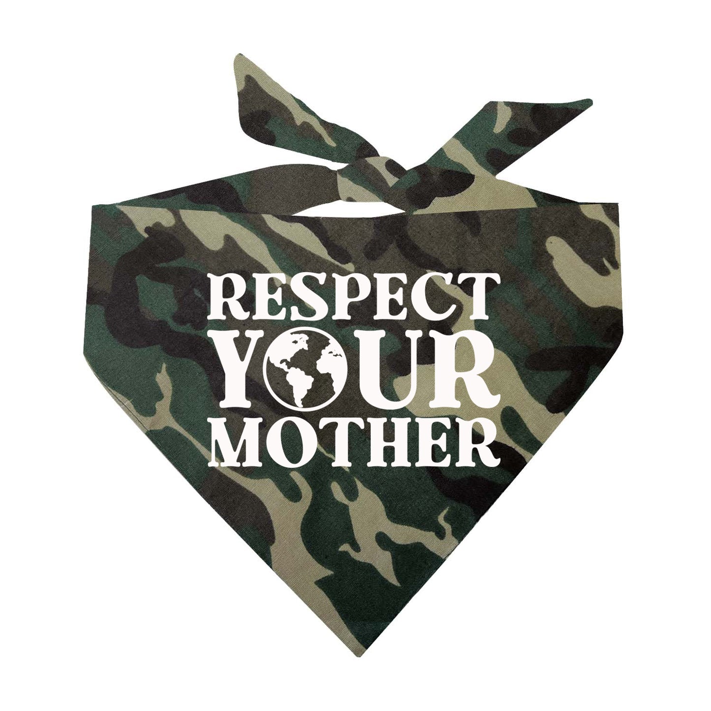 Respect Your Mother Earth Love Your Planet Triangle Dog Bandana (Assorted Colors)