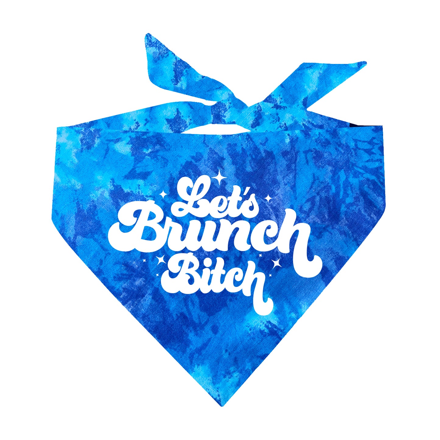 Let's Brunch Bitch Scrunch Tie Dye Triangle Dog Bandana