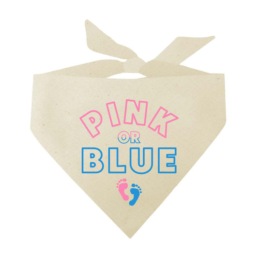 Pink Or Blue Gender Reveal Announcement Triangle Dog Bandana