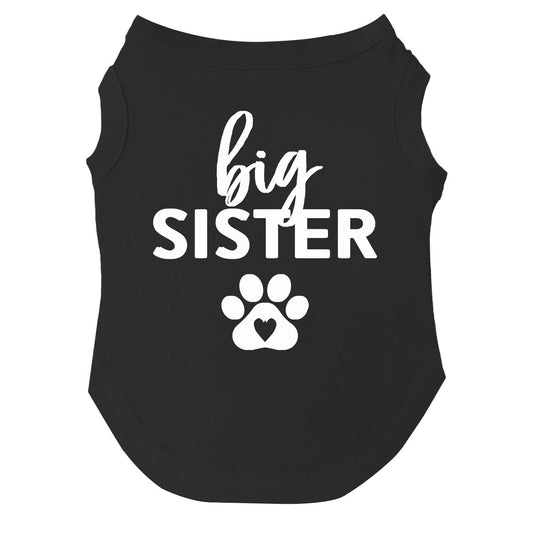 Big Sister Dog Tee (Heart Paw) | Soft Cotton Blend | Made in USA | Pregnancy & Baby Announcement Pet Outfit