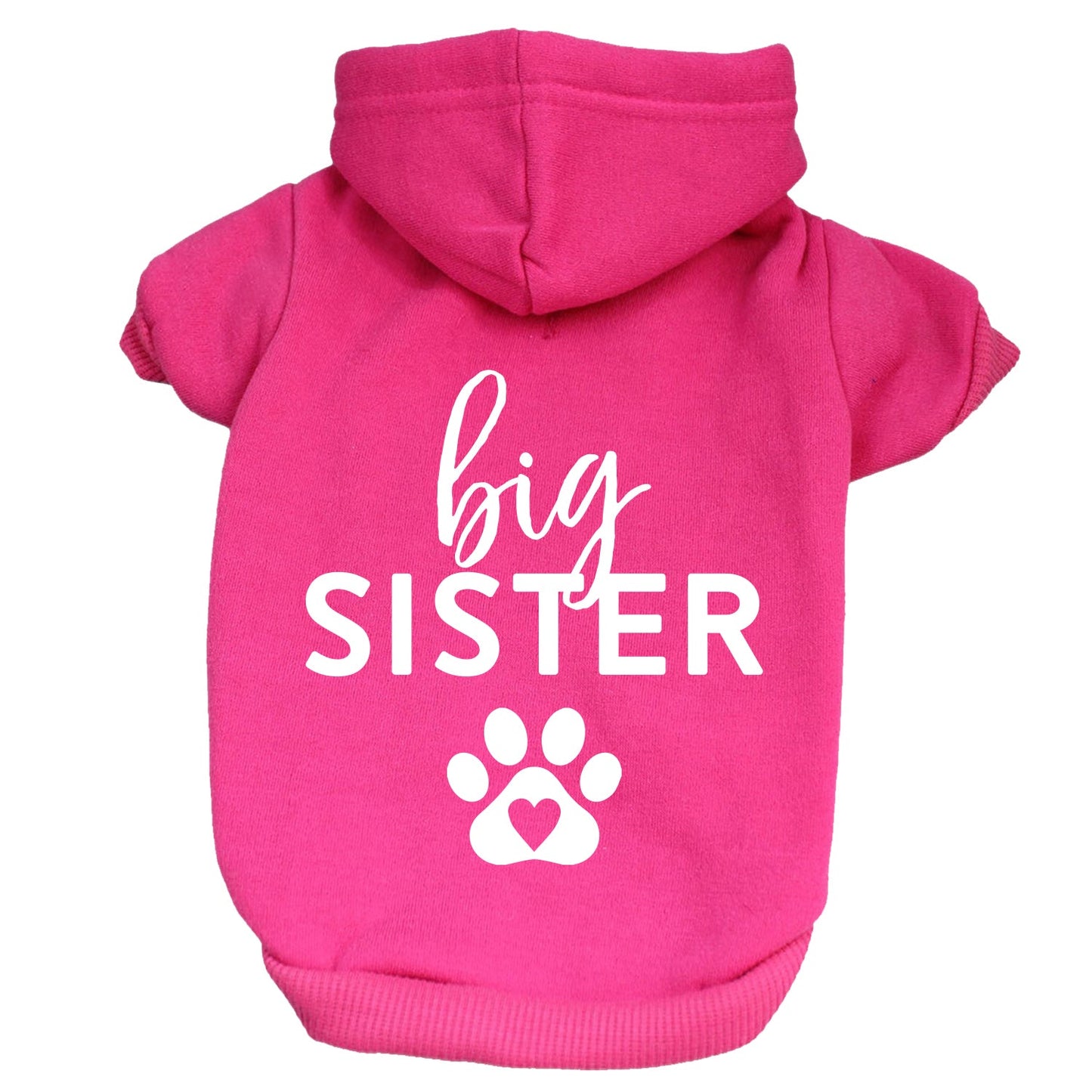 Big Sister Heart Paw Dog Hoodie