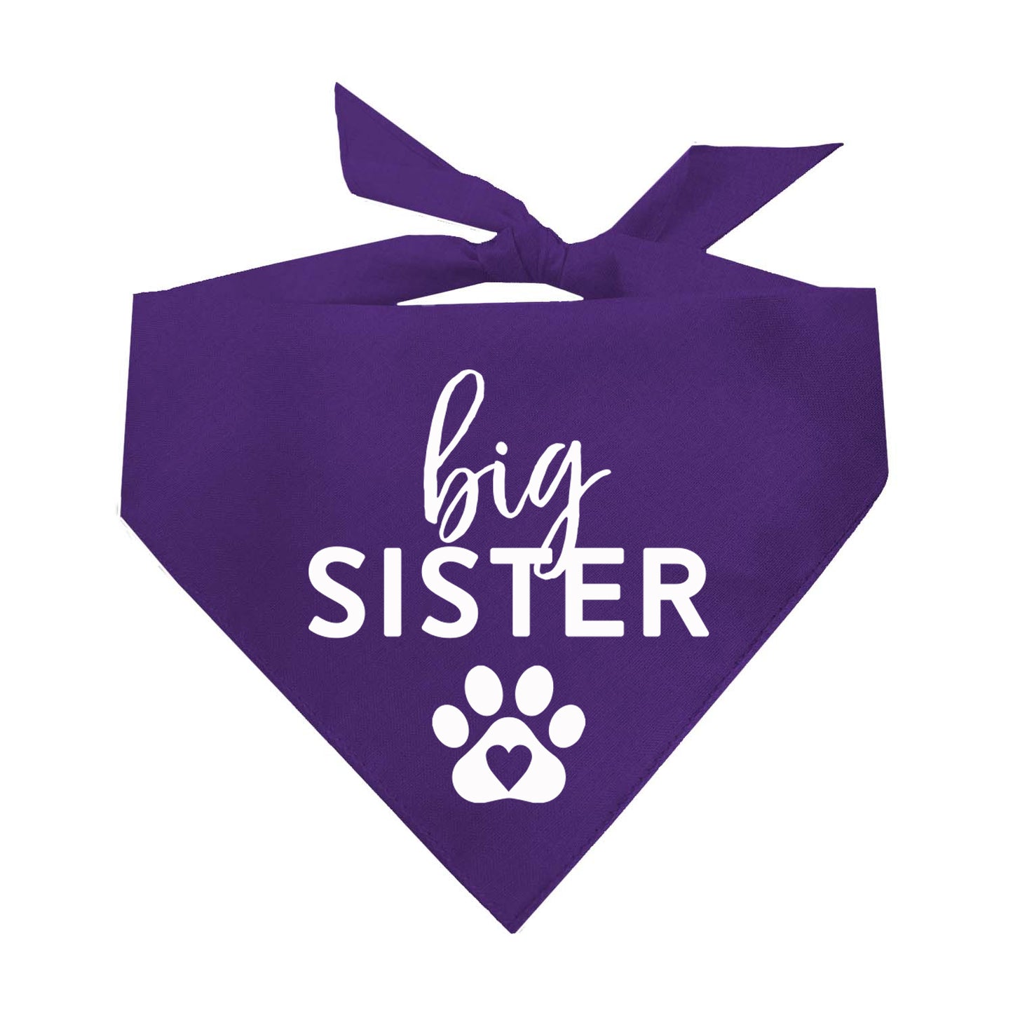 Big Sister Heart Paw Triangle Dog Bandana