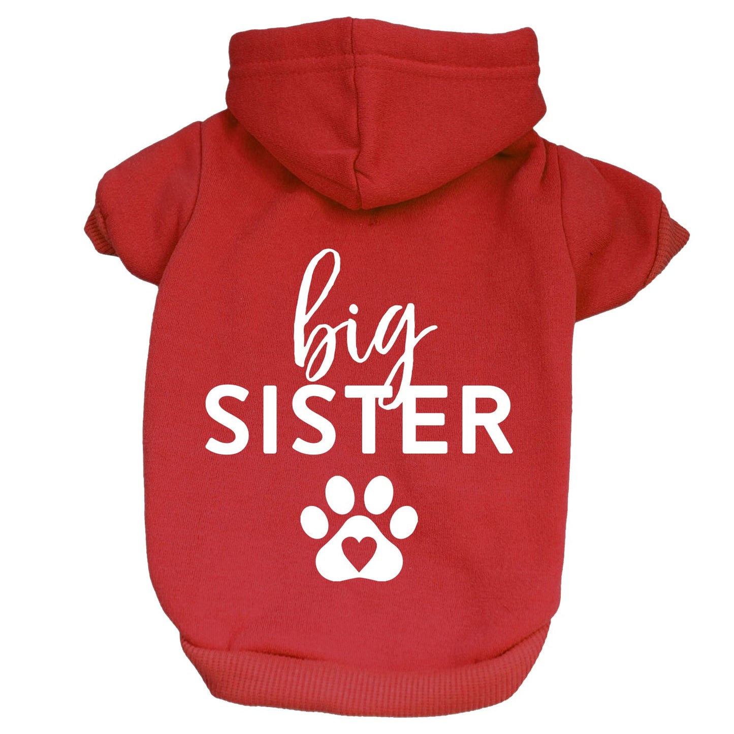 Big Sister Heart Paw Dog Hoodie