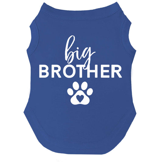 Big Brother Dog Tee (Heart Paw) | Soft Cotton Blend | Made in USA | Pregnancy & Baby Announcement Pet Outfit