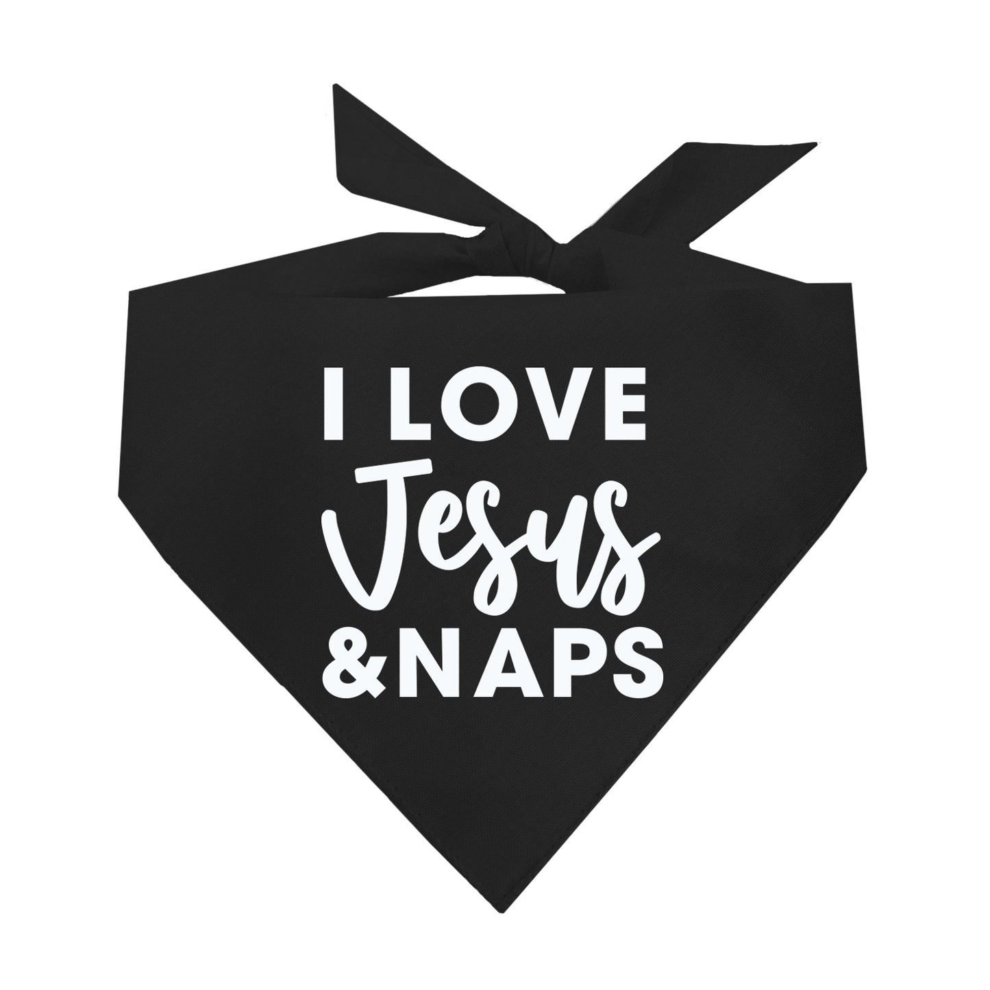 I Love Jesus & Naps Triangle Dog Bandana (Assorted Colors Available)