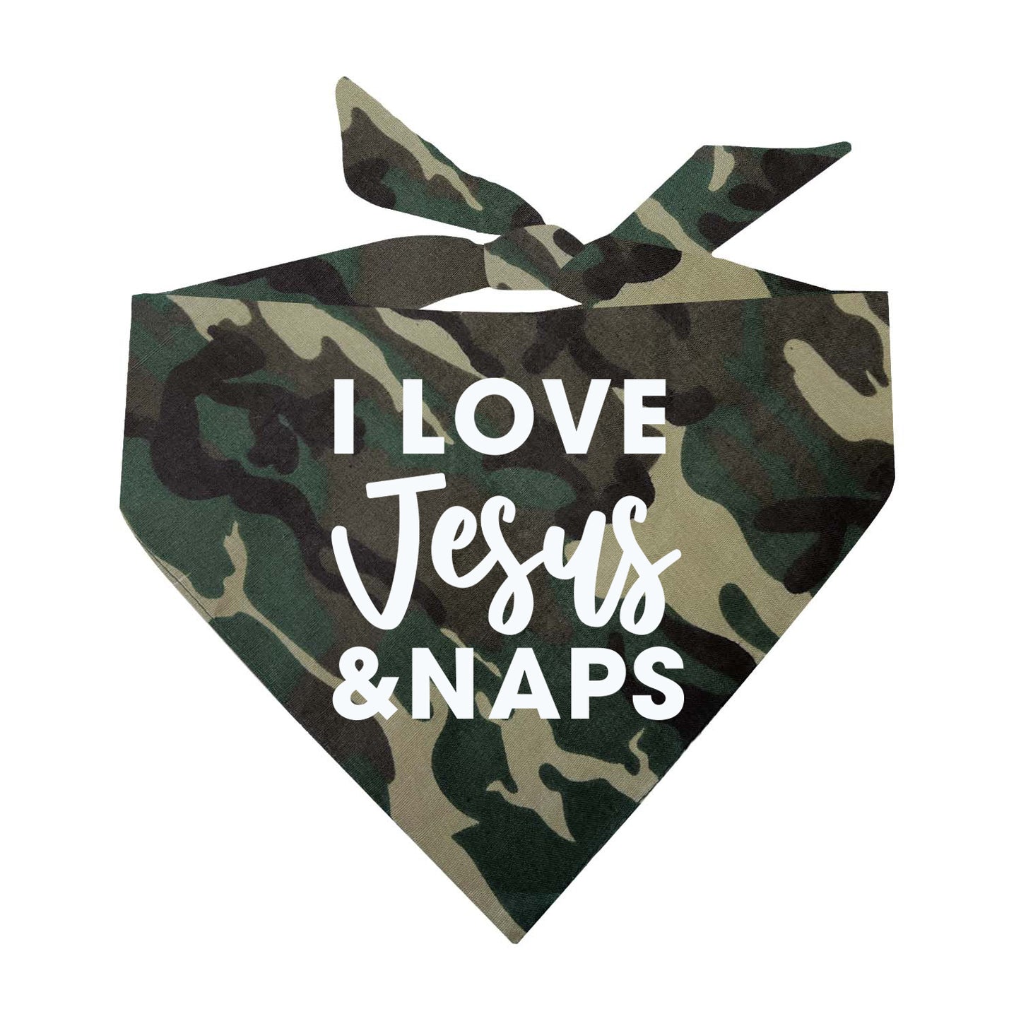 I Love Jesus & Naps Triangle Dog Bandana (Assorted Colors Available)