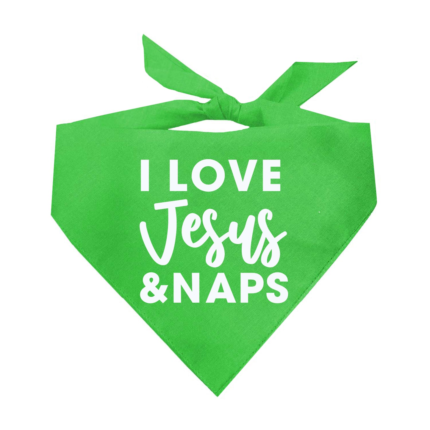 I Love Jesus & Naps Triangle Dog Bandana (Assorted Colors Available)