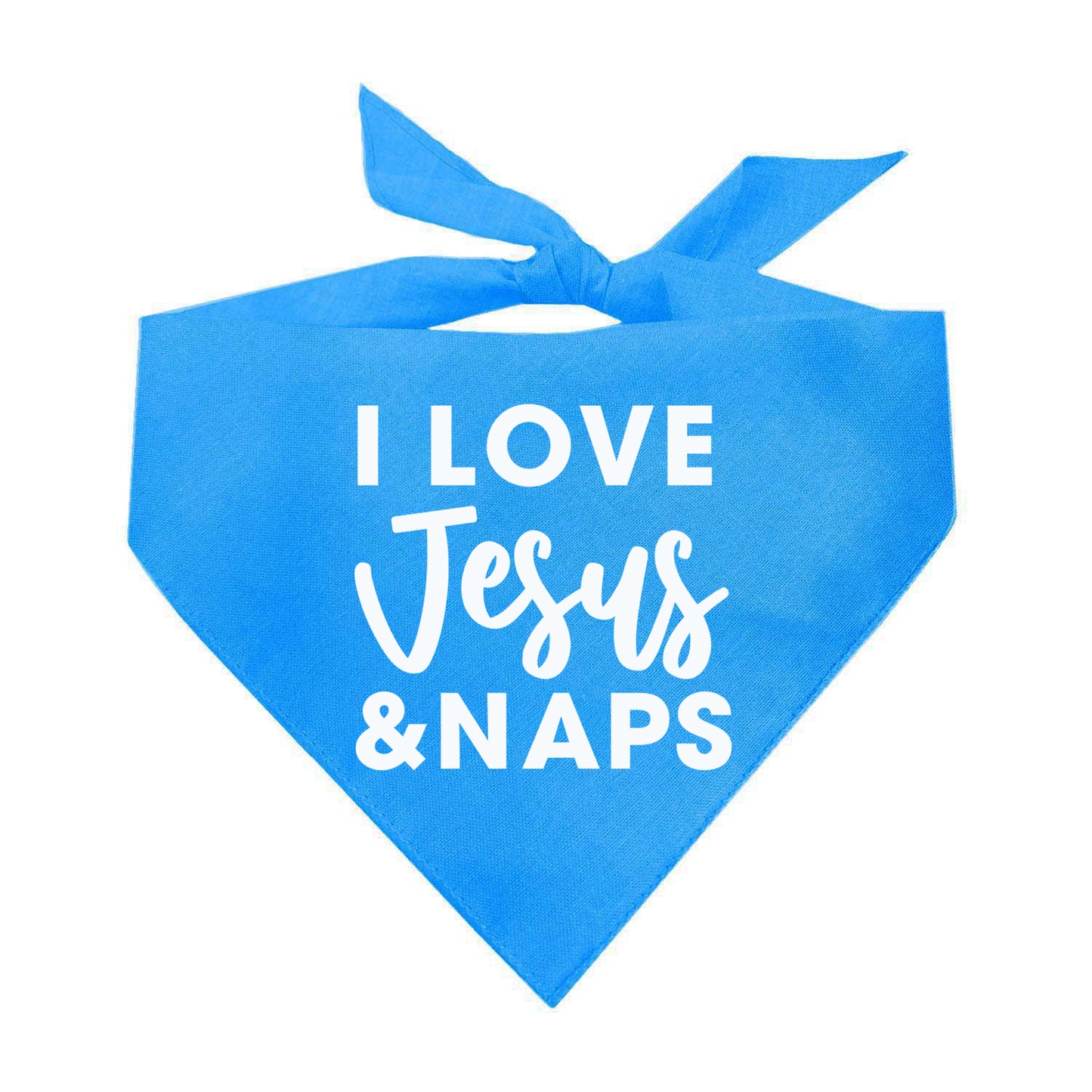 I Love Jesus & Naps Triangle Dog Bandana (Assorted Colors Available)