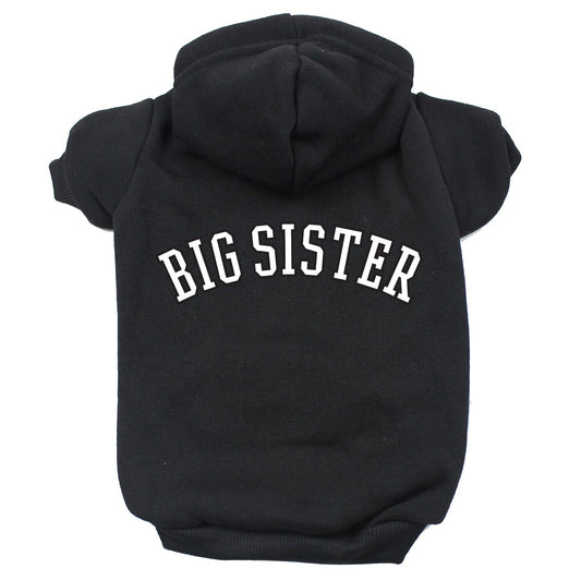 Big Sister (B&W) Dog Hoodie