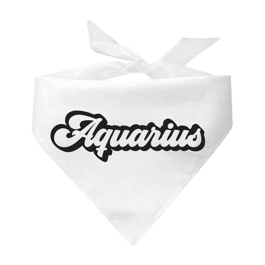 Aquarius Zodiac Retro Style Horoscope Triangle Dog Bandana