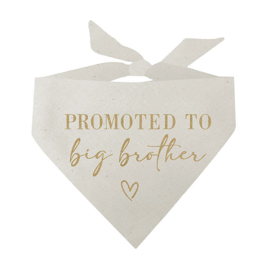 Promoted to Big Brother Elegant Triangle Dog Bandana (Gold Print)