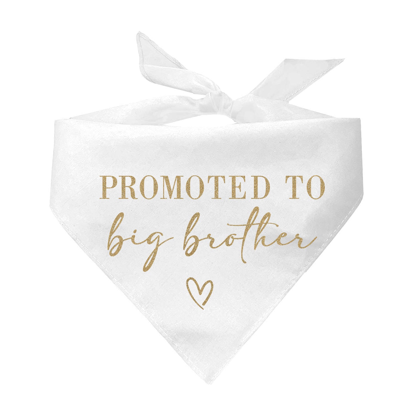 Promoted to Big Brother Elegant Triangle Dog Bandana (Gold Print)
