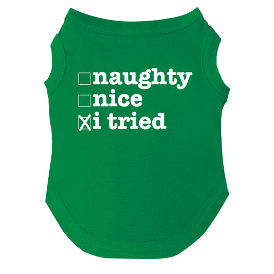 Naughty Nice Checklist Dog Tee