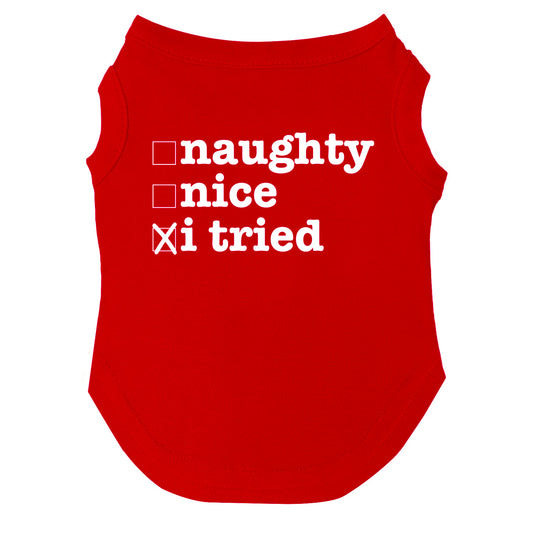 Naughty Nice Checklist Dog Tee