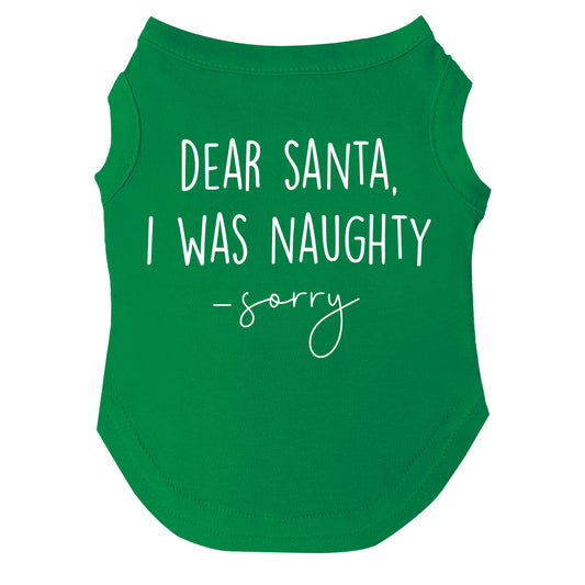 Dear Santa I Was Naughty Dog Tee