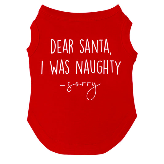 Dear Santa I Was Naughty Dog Tee