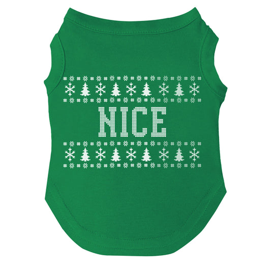 Nice Ugly Christmas Sweater Dog Tee